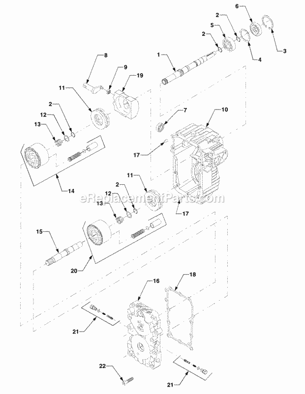 Hydrostatic Transmission 1b075g & After Diagram and Parts List for 5234DL 54AL544-710, 54BL544-710 Cub Cadet Lawn Tractor
